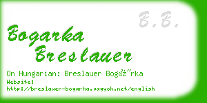 bogarka breslauer business card